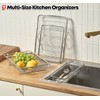 WAGENSTEIGER Extendable Dish Rack with Feet, Vegetable Colander Basket, Stainless