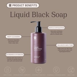 R&R Skincare Pure Liquid African Black Soap Body Wash with Shea Butter – Hydrating & Moisturizing for All Skin Types – Unscented – 8.5 fl oz