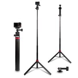 81" Extendable Selfie Stick Tripod Stand for Gopro Camera, Vlogging YouTube/Tiktok Video Recording, Compatible with GoPro Max Hero 14 13 12 11 10 9 8,DJI Osmo Action 5 pro 4 3,DSLR（14-81”）