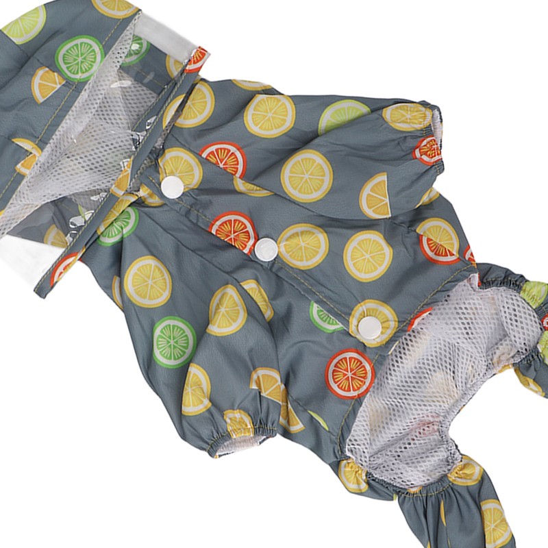 Dog Raincoat Hooded Reflective Windproof Breathable Lightweight Pet Rain Jacket