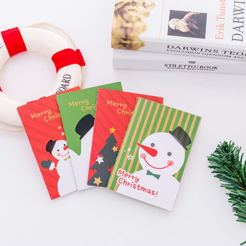 EXCEART Bag 24 Pieces Christmas Pocket Notebooks Cute Snowman Memo
