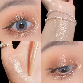 Glitter Eyeshadow Pen Pearlescent Matte Diamond Eyeliner Pen Waterproof Highlight Brighten Silkworm Makeup Pencil Shiny Eyelids Lipliner Flawless Silky Cosmetic Shimmer