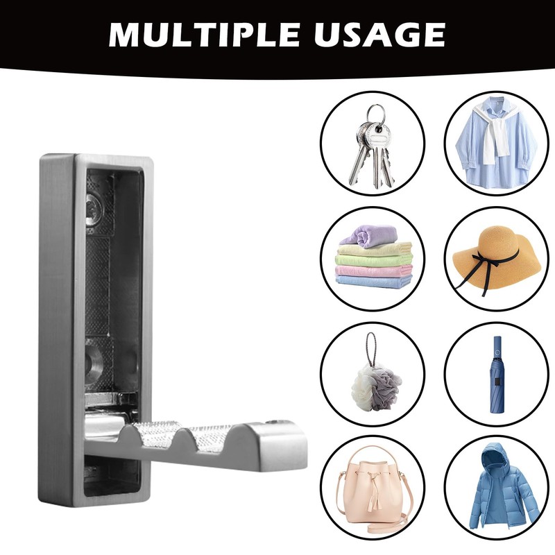 atnayo 2 Packs Door Hooks, Folding Wall Hook, Robe &