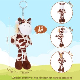 Gemscream 12 Pcs Plush Giraffe Keychains Stuffed Animal 4.7 Inch Cute Soft Plush Animal Keychains Charm Backpack Pendants for Students Graduation Birthday Party Anniversary Classroom Events Gifts