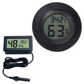 2 Pack Reptile Thermometer, Vivarium Digital Temperature and Humidity Thermometer, LCD Display Fast Accurate for All Reptile