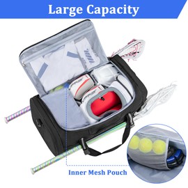 GOBUROS Lacrosse Bag Holds 2 Sticks and Shoes, Lacrosse Equipment Backpack with External Helmet Holder and Multi Pockets for All of Your LAX Gear, Black