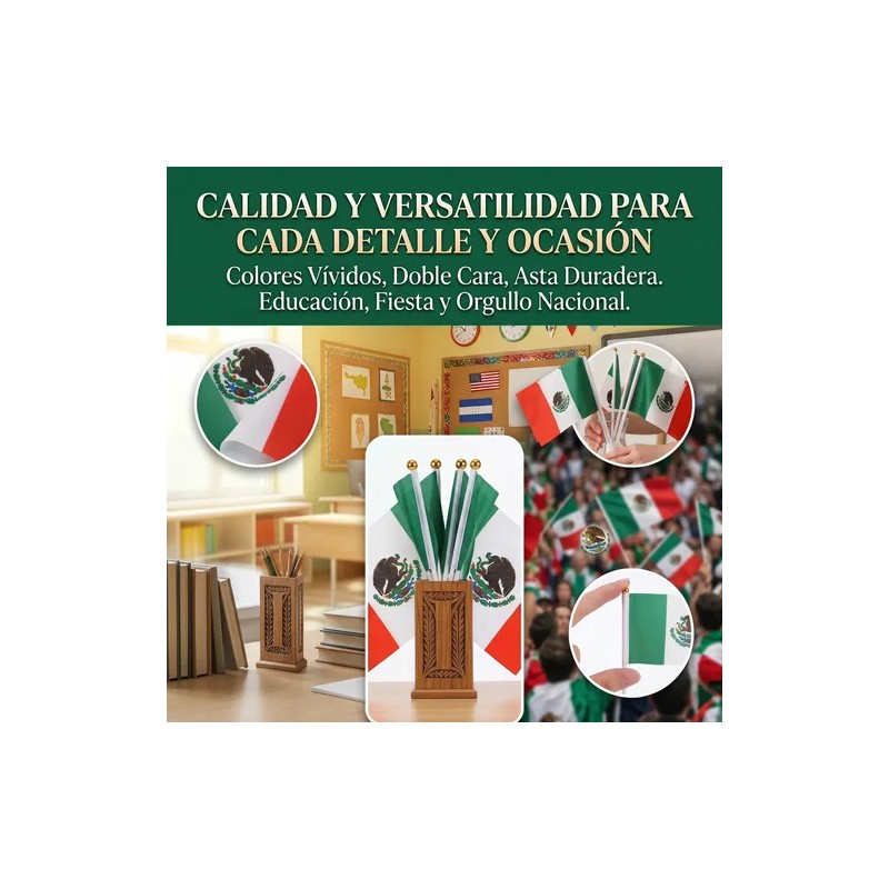 100pzs Banderas México Tela Mini Bandera Mundial Futbol 2026