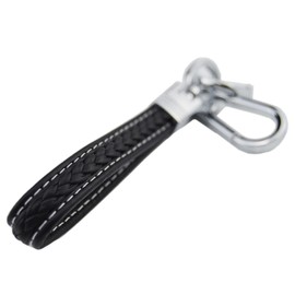 Zorratin 2 Layer Braided Leather Keychain with Chrome D Ring and Hook universal for all Car Key Fobs