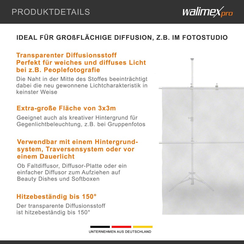 Walimex 300x300cm Diffusor Cloth - White