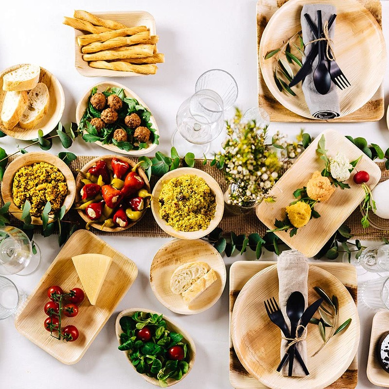 onlyleaf Palmware High-Quality Palm Leaf Tableware, Pack of 100 Palm