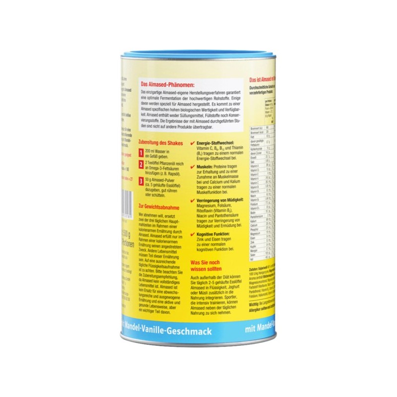 알마세드 식단조절용 파우더 아몬드 & 바닐라 쉐이크 500g Almased Diet