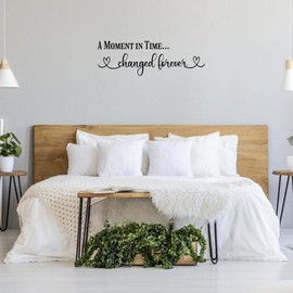 A Moment in Time Changed Forever - Picture Wall Decal Art Lettering Decoration Carved Pure Vinyl Quotes Décor Handwriting Font Motto