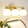 Emak Modern 3-Light Globe Vanity Light, Gold Bathroom Light Fixtures