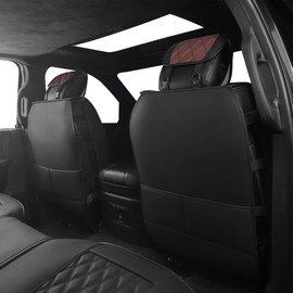 JOJOBAY Car Seat Covers for Dodge Ram,Fit 2009-2025 1500/2500/3500 HD Pick-up Truck,Crew,Regular,Quad,Mega Cab,Waterproof Synthetic Leather Seat Covers(5PCS-Full Set,Black-Brown)