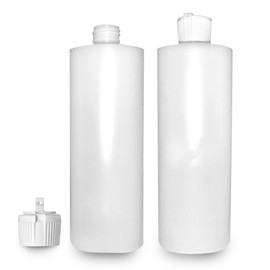 Plastic Cylinder Bottles with Flip Top Pour Spout - BPA-Free & Refillable Containers- Durable, Affordable Price - Store Any Kind Liquid,Sauces,oil, Lotion, Liquid soap (16 oz 2 pack) Romeriza.Inc