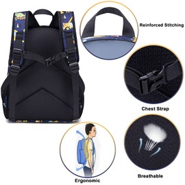 Backpack for Kids Boys Girls Preschool Kindergarten Bookbag Set with Lunch Box Truck Toddler School Bag, navy Blue