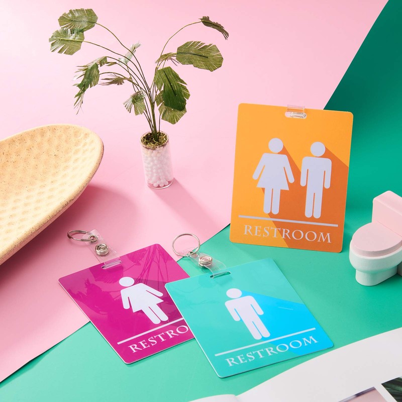 Outus Bathroom Pass Restroom Pass Keychain Restroom Keychain with Key