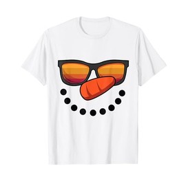 Snowman Face Retro Sunglasses Costume For Boys Girls T-Shirt
