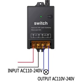 Meskliu Wireless Relay 230 V, Remote Control Switch, AC220 V/230 V/240 V Wireless Switch with 4900 ft Long Distances, 40 A RF Switch, for Roller Door Locks, Lights and Theft Warning Systems