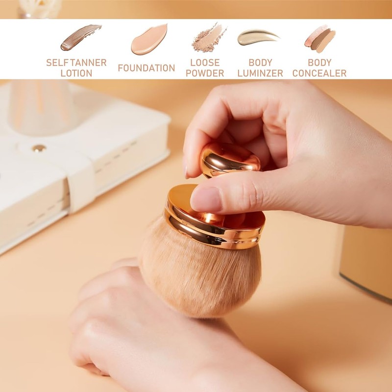 Hebterrka Extra Large Body Makeup Brush for Self-Tanner, 3 Inch