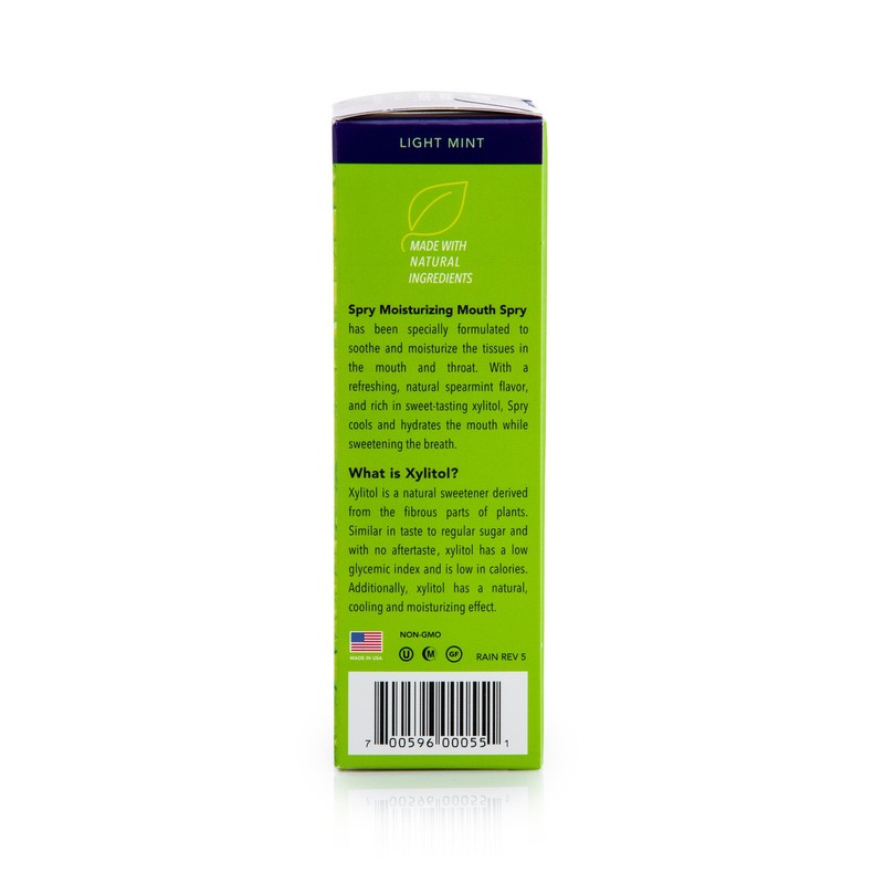 Spry Natural Xylitol Moisturizing Dry Mouth Spray, Stop Bad Breath,