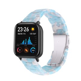 FitTurn Resin Bracelet Compatible with Hero Band III,FITVII,Donerton, Misfit Vapor,Popglory,CanMixs P22, AGPTEK LW31 Band for Women Replacement Bracelet Strap Metal Stainless Steel Buckle (Blue)