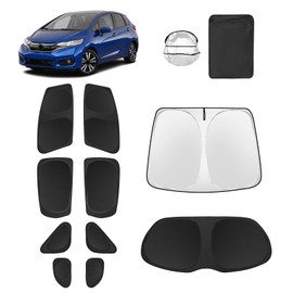 Full Window Sunshade for 2015-2020 Honda Fit,Windshield Side Triangular Rear Window Windscreen Shield Cover Sun Blocking, Heat Shield & UV Protection