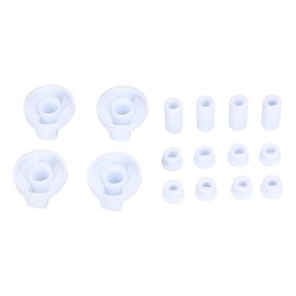 easyPART Compatible / Replacement for Europart 10032323 Toggle Set Rotary Knob Knob Set 38 mm Diameter White with Adaptors Universal for Hobs All Brands 16-Piece