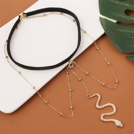 Prosy Thigh Chain Pearl/Snake Multi-layer Leg Chain Gold Summer Beaded Body Chain Dress Accessories Adjustable Jewelry Adjustable for Women and Girls (B)