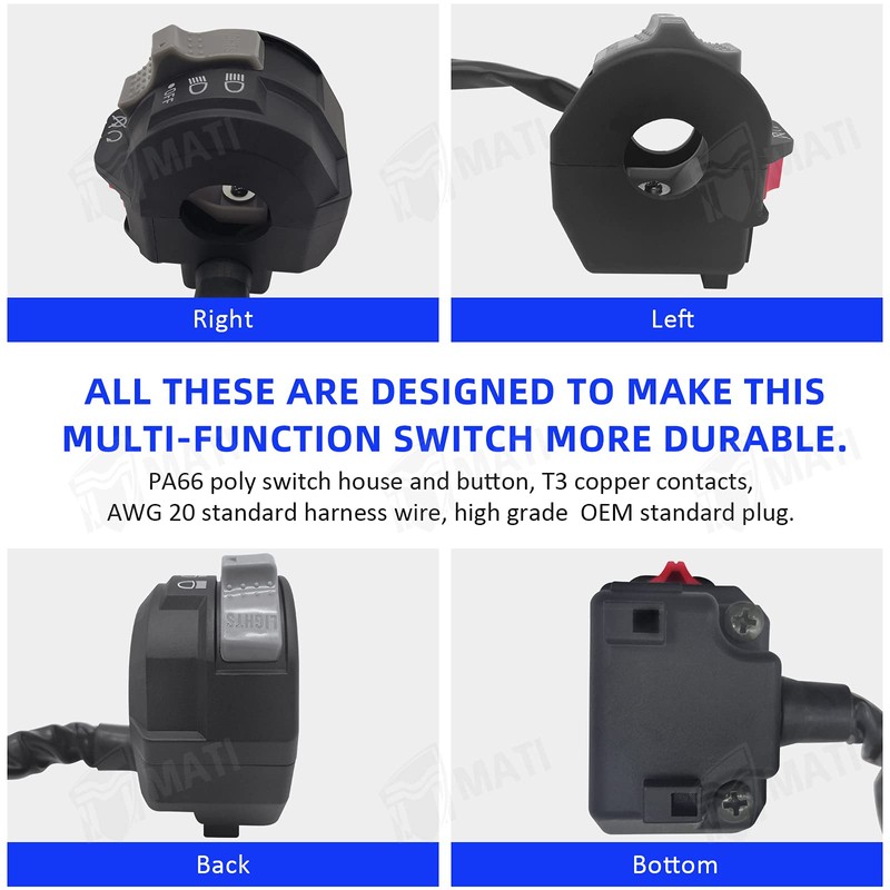 M MATI Left Handlebar Engine Headlight Control On Off Run