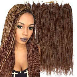Palace hair 6Pack/LOT Senegalese Twist Crochet Hair Braids Small Easy Twist Crochet Braiding Hair 2S Senegalese Twists 14 inch 18inch 24inch 30strands/pack Hairstyles For Black Women color… (18inch, 27)