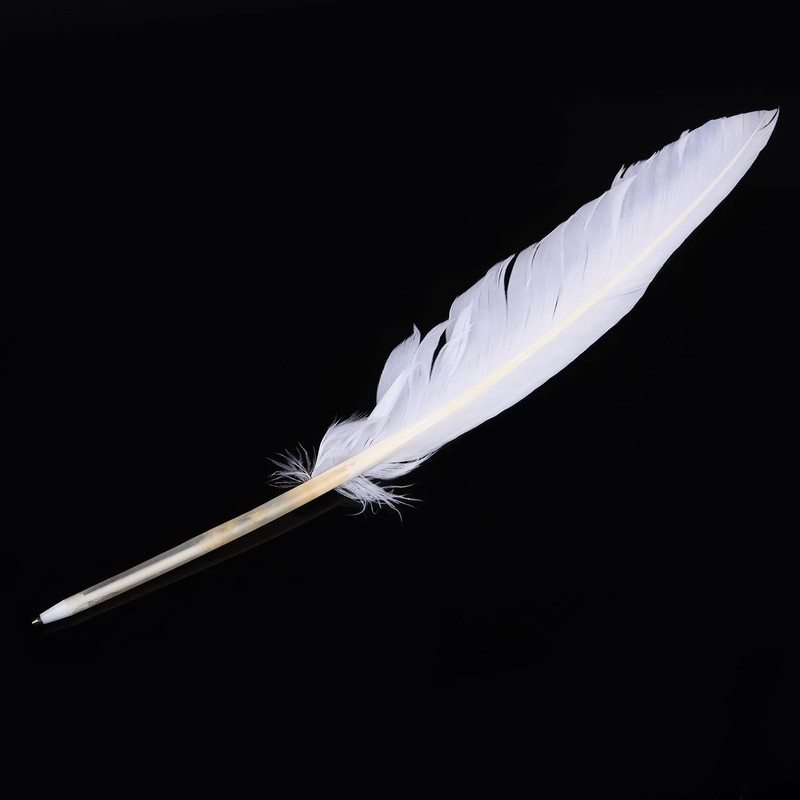 MFUOE White Goose Feather Quill Pens Feather Signing Pen Black