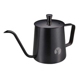 Captain Stag UW-3545 Coffee Pot, Drip Pot, Drip Kettle, Narrow Mouth, Capacity 12.8 fl oz (380 ml), 18-8 Stainless Steel, Black, Product Size (W x D x H): 7.7 x 3.1 x 4.3 inches (195 x 80 x 110 mm)