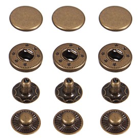 Trimming Shop 20mm S Spring Press Buttons, 4 Pieces, Durable and Lightweight Metal Snap Fasteners for DIY, Leather Goods, Jackets, Repair Clothes, Wallets, Bronze, 100 Pieces