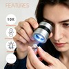 10X Jewelers Loupe Magnifier with UV/LED Lights and A Scale,