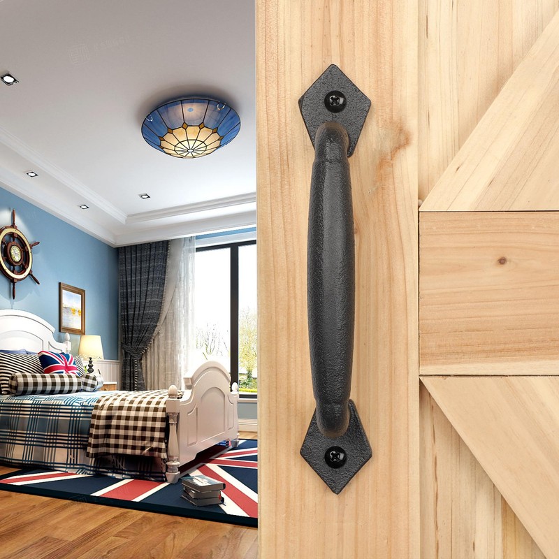 Eumtenr Rustic Barn Door Handle, 8" Heavy Duty Large Design