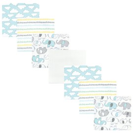 Hudson Baby Unisex Baby Cotton Flannel Receiving Blankets Bundle, Neutral New Elephant, One Size