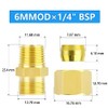 ERGAOBOY 2 Pcs 6MM OD X 1/4" BSP Thread Brass
