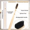 Vesici 200 Pieces Bamboo Toothbrushes Bulk Soft Bristles Toothbrushes with