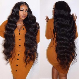 Uveous 28 Inch Wear and Go Glueless Wigs Human Hair Pre Plucked Pre Cut for Beginners 5x5 HD Lace Closure Wigs Human Hair 180% Density Body Wave Lace Front Wigs No Glue Pre Cut 3 Seconds to Wear Glueless Wig