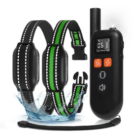 Dog Shock Collar 2 Pack (5-150Lbs) - 3300FT Rechargeable 2 Dog Training Collar with Remote Control IPX7 Waterproof Electric Collar with Fashlight, 4 Training Modes E-Collar for Small Medium large Dogs
