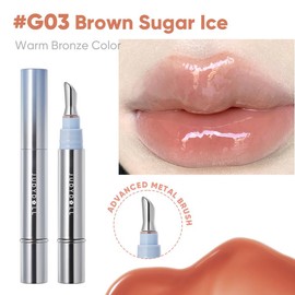 Judydoll Watery Essence Lip Glaze, Mirror Lip Stain, Non-drying, Glossy, Tinted Lip Oil, Moisturizing, Liquid Lipstick, Plumping, Diverse Shades, Not Easy To Fade, Makeup, Cosmetic, Mothers Day Gift - Color: G03 Brown Sugar Ice
