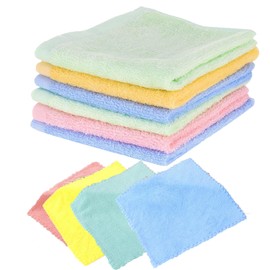 Flannel Face Cloth, 6 Pack Flannels Face Cloth, 30x30cm Microfiber Cloth, Baby Flannel, Flannels and Facial Cleanser with Velvet Cloth, Soft Bamboo Face Towels, Suitable for Children and Adults