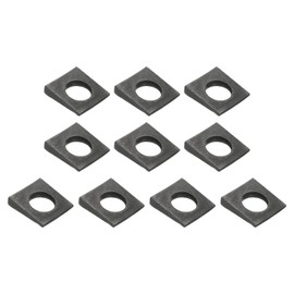 PATIKIL 10pcs Beveled Square Washers, M20x40mm Square Beveled Washers Bearing Strut Plate Flat Pad Spacer Carbon Steel for 20mm Bolts Wedge Shim Leveling Fastener Nut Bolt Gasket, Black