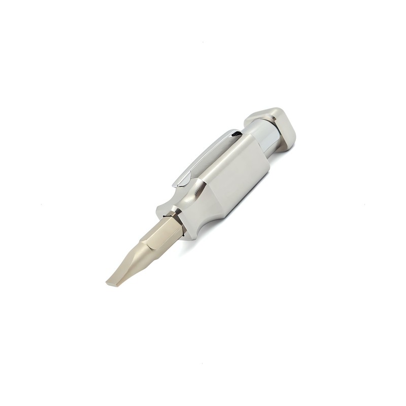 Pocket Screwdriver with Magnet & Clip (Stainless Steel) Double Ended