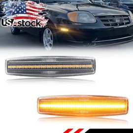OFFKAT 2X Clear Amber LED Front Side Marker Corner Lights For 2000-2006 Hyundai Accent