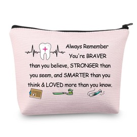 BNQL Dentist Makeup Bag, Dentist Gifts for Women, Dental Hygienist, Gifts, Dentist Cosmetic Bag, Toiletry Bag, Travel Bag, Zipper Pouch, Purse, Dental care bag