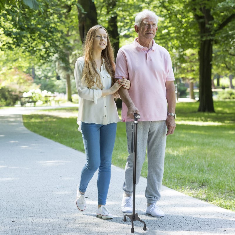 BeneCane Quad Cane Walking Cane with Two Led Lights with