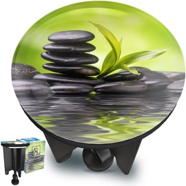 M. ROSENFELD HOME Universal Sink Plug 40 mm with Zen Stones Motif - Zen Stones Chrome Drain Plug - Made of Brass, Universal with Rubber for Bathroom Sinks and Bidets - Eccentric Plug