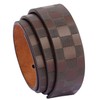 renwoxing Men's Leather Belt, 1.5 inch Checkered Pattern, Pin Buckle,